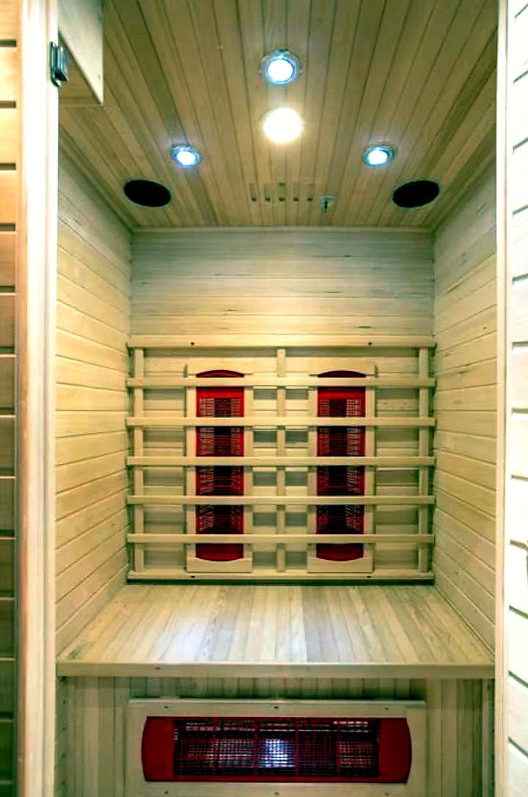 Sauna en bois clair